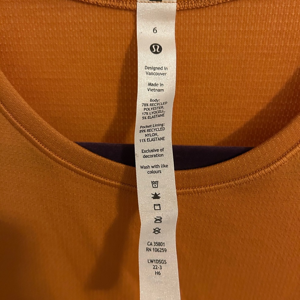 lululemon athletica Women's Cap Sleeve Hiking Shirt - Burnt Amber - Picture 5 of 7
